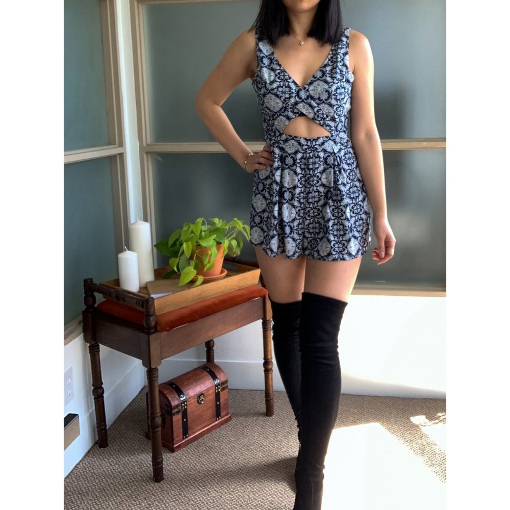 Abstract Cutout Romper
